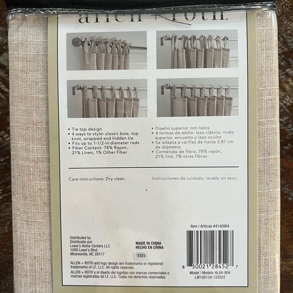 Allen + Roth Harlow Light Filtering Linen Curtain Panel - Picture 2 of 3